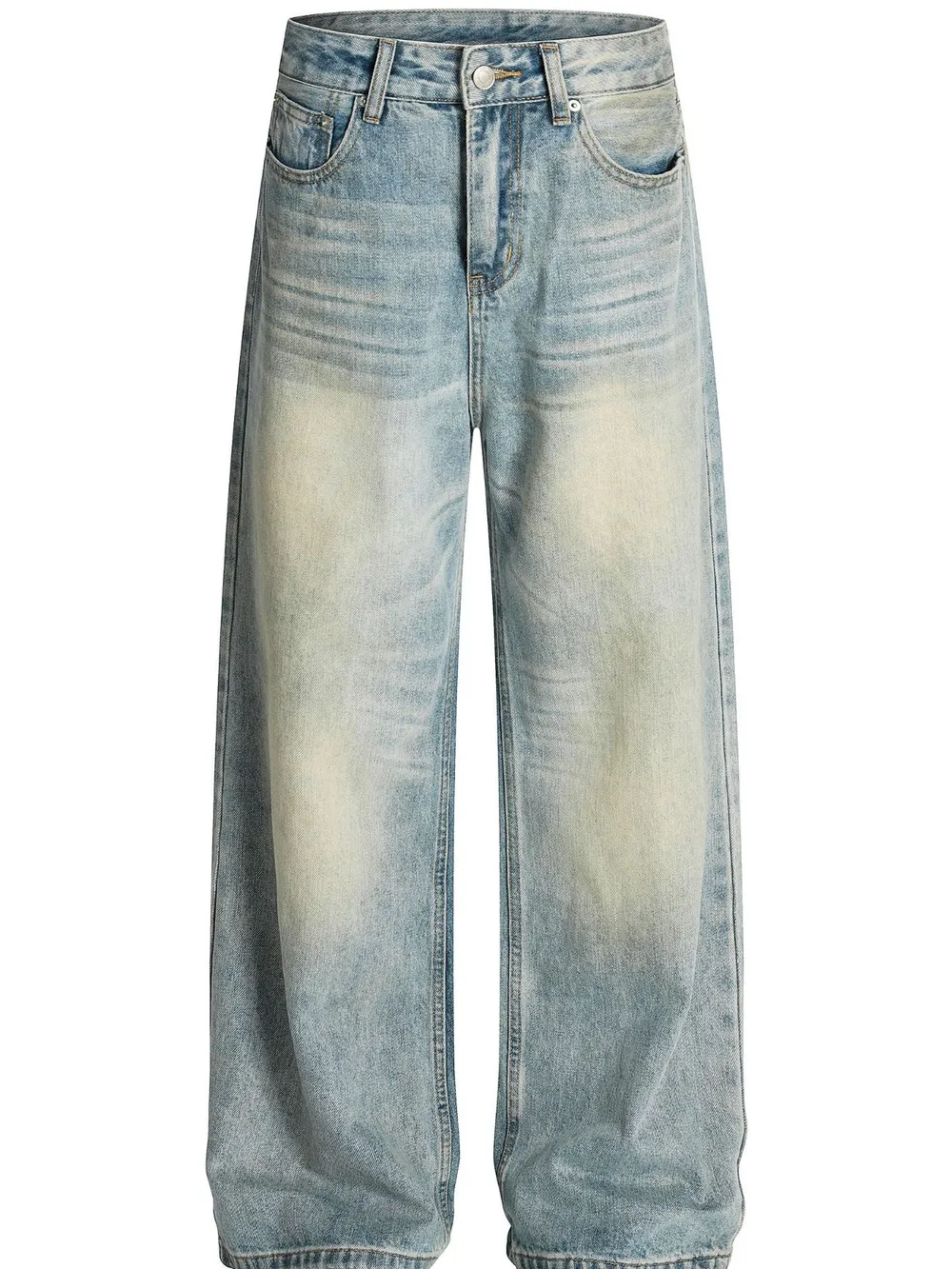 Men's Washed Wide Leg Jeans