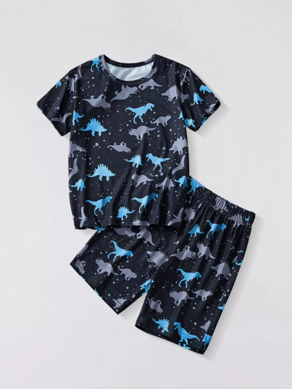 Children's Dinosaur Print Top and Shorts Casual Set