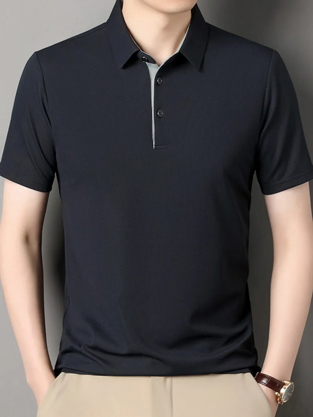 Men's Button Detail Short Sleeve Polo