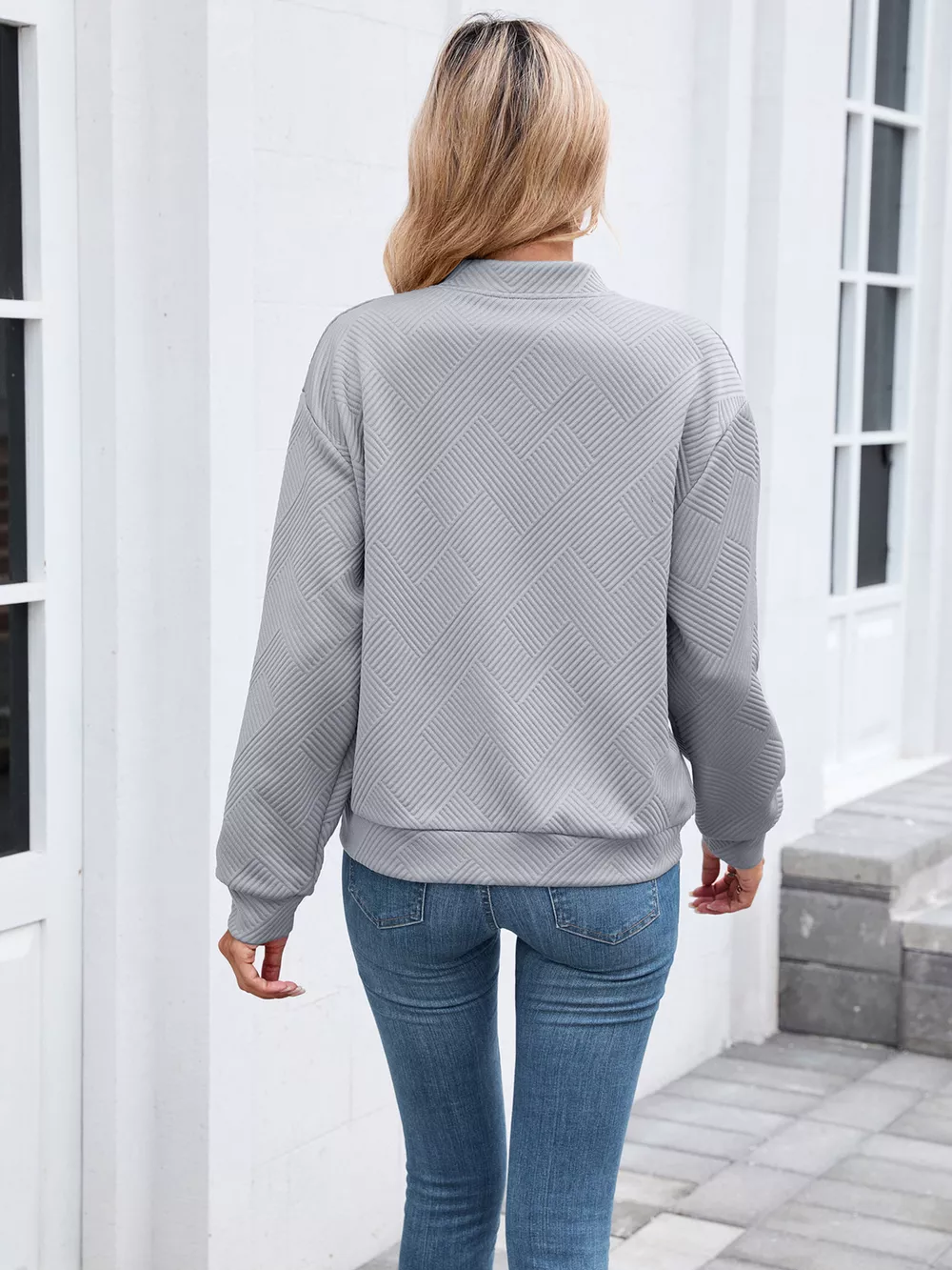 Textured Zip Up Jacket, image 5