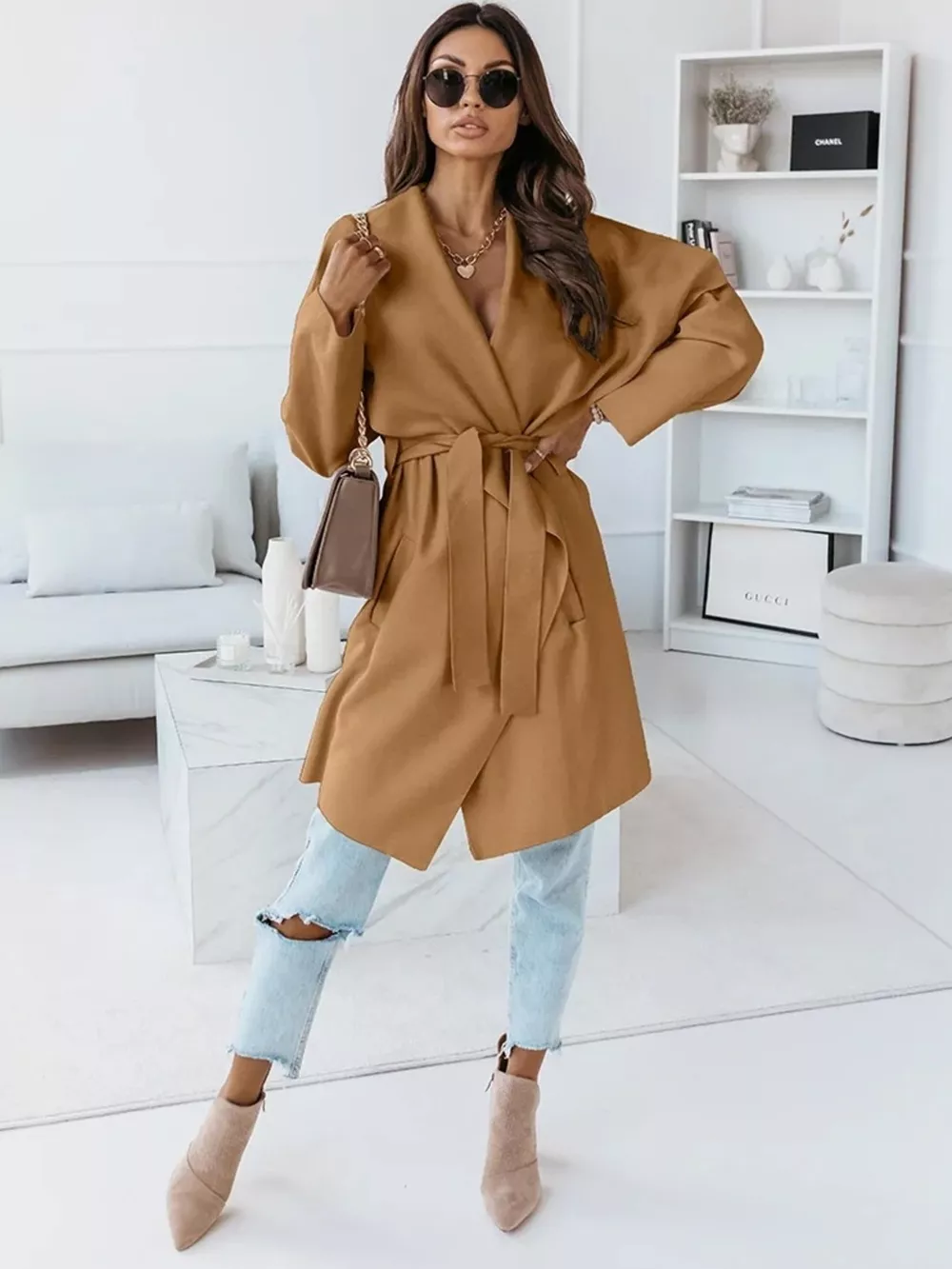 Tie Waist Long Sleeve Outerwear, image 6