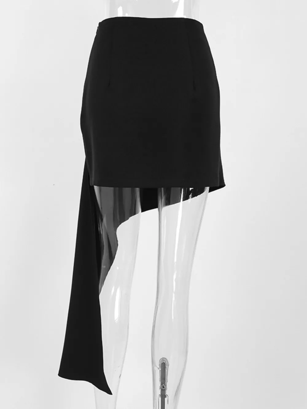 Asymmetric High-Waisted Draped Mini Skirt, image 9
