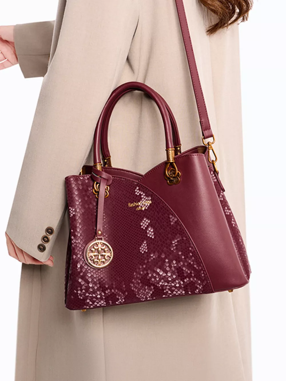 Snakeskin Pattern Handbag, image 2