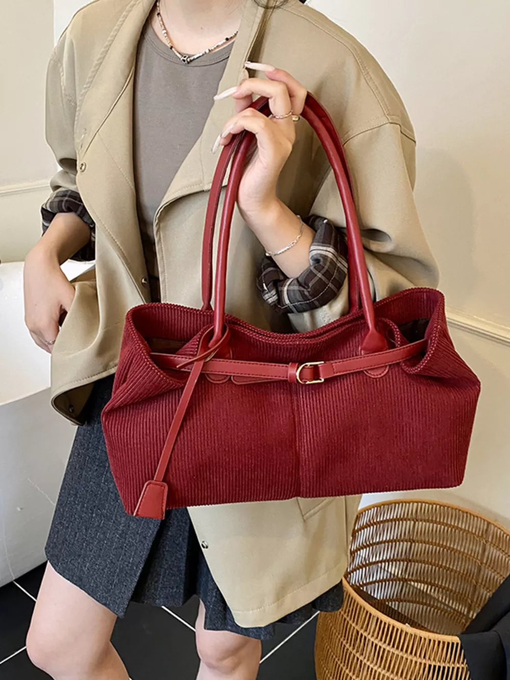 Buckle Decor Shoulder Bag, image 6