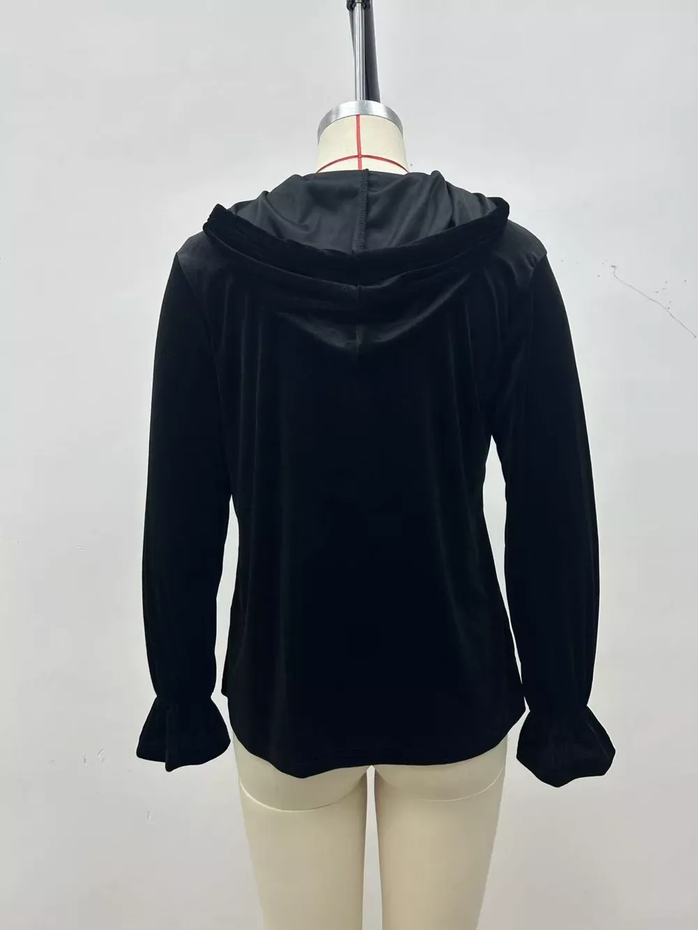 Full Size Velvet Button-Down Hooded Outerwear Plus Size, image 12