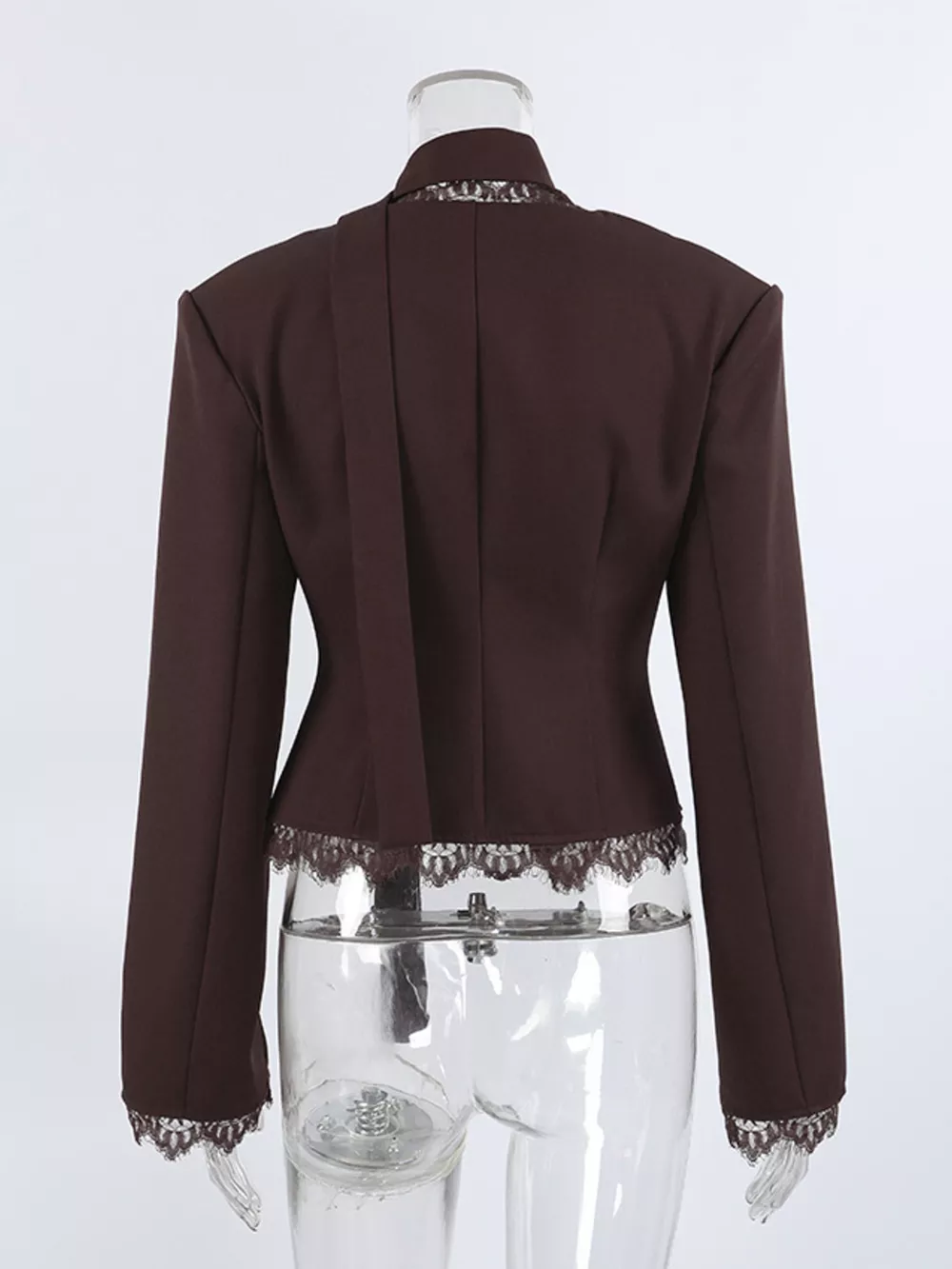 Lace Trim Button Up Blazer, image 11