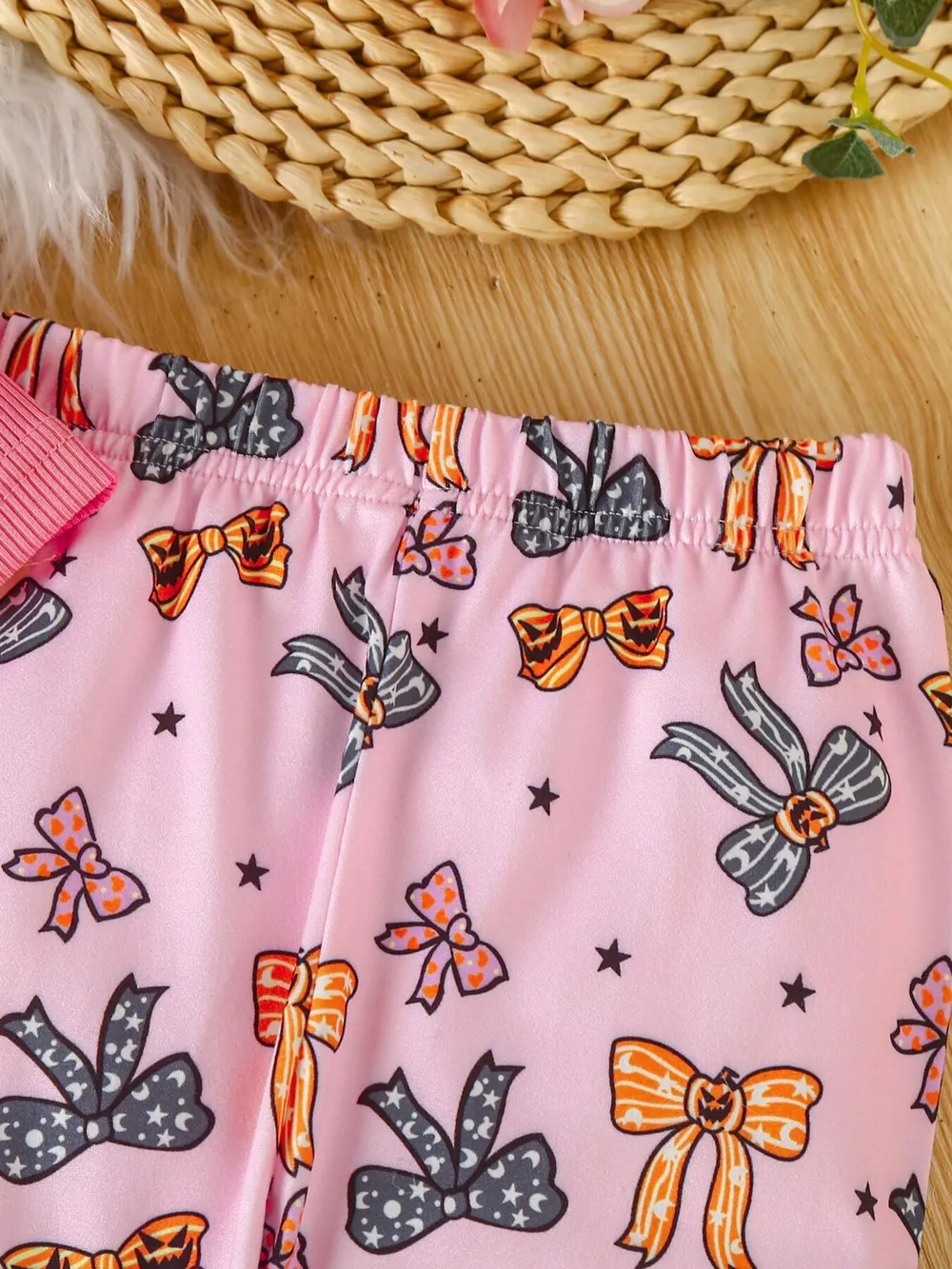 Children's Halloween Graphic Top and Pants 3-Piece Set with Headband, image 3
