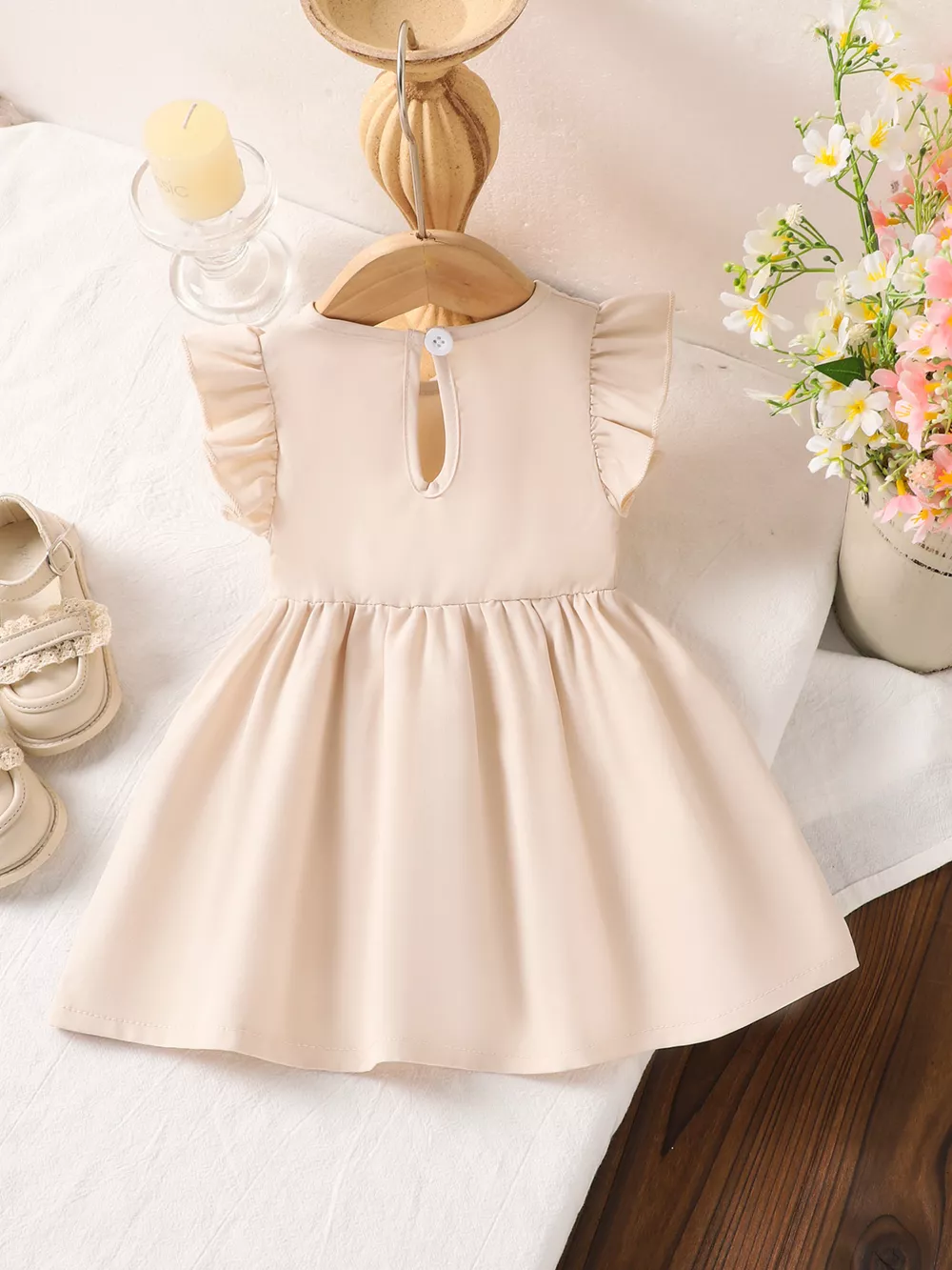 Children's Flower Ruffle Sleeve Dress, image 11