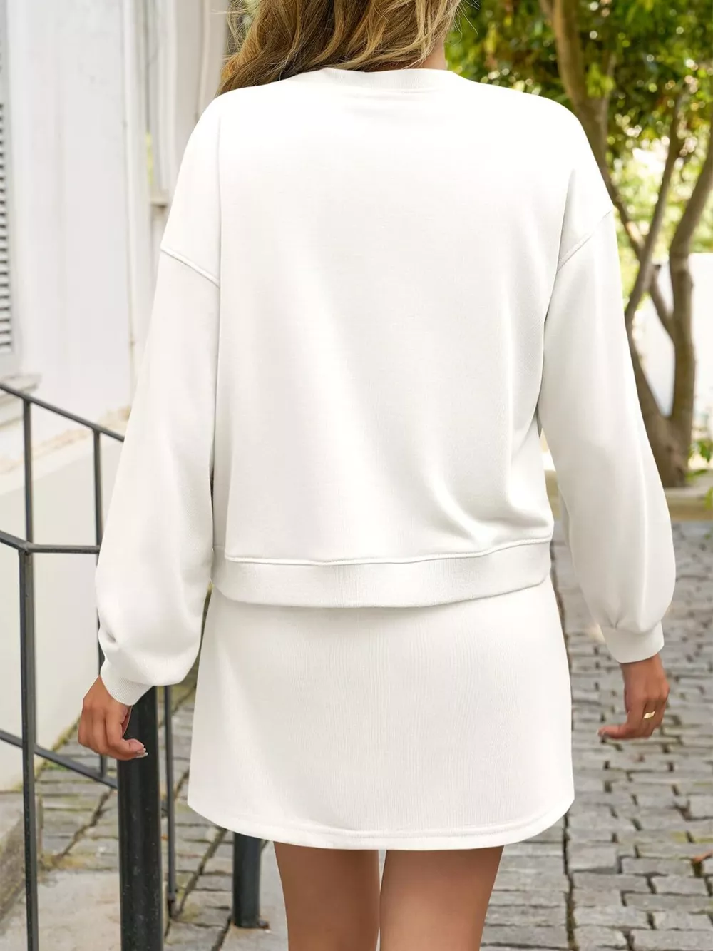 Long Sleeve Sweatshirt and Split Skort Set, image 6