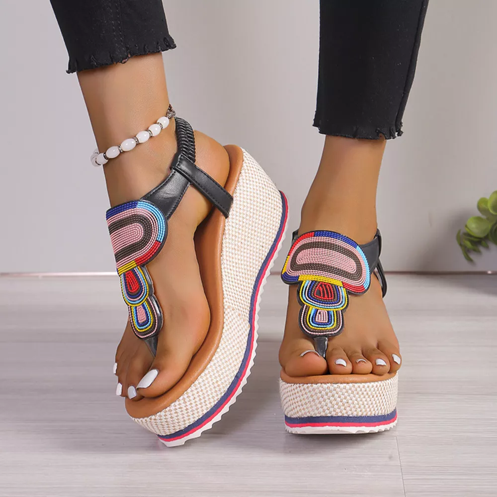 Toe Post Wedge Sandals