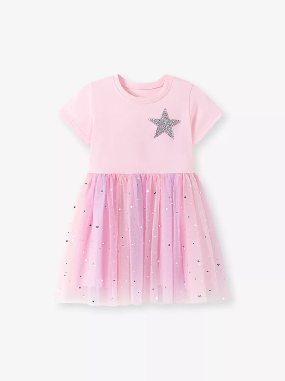 Children's Star Short Sleeve Tulle Dress, image 3