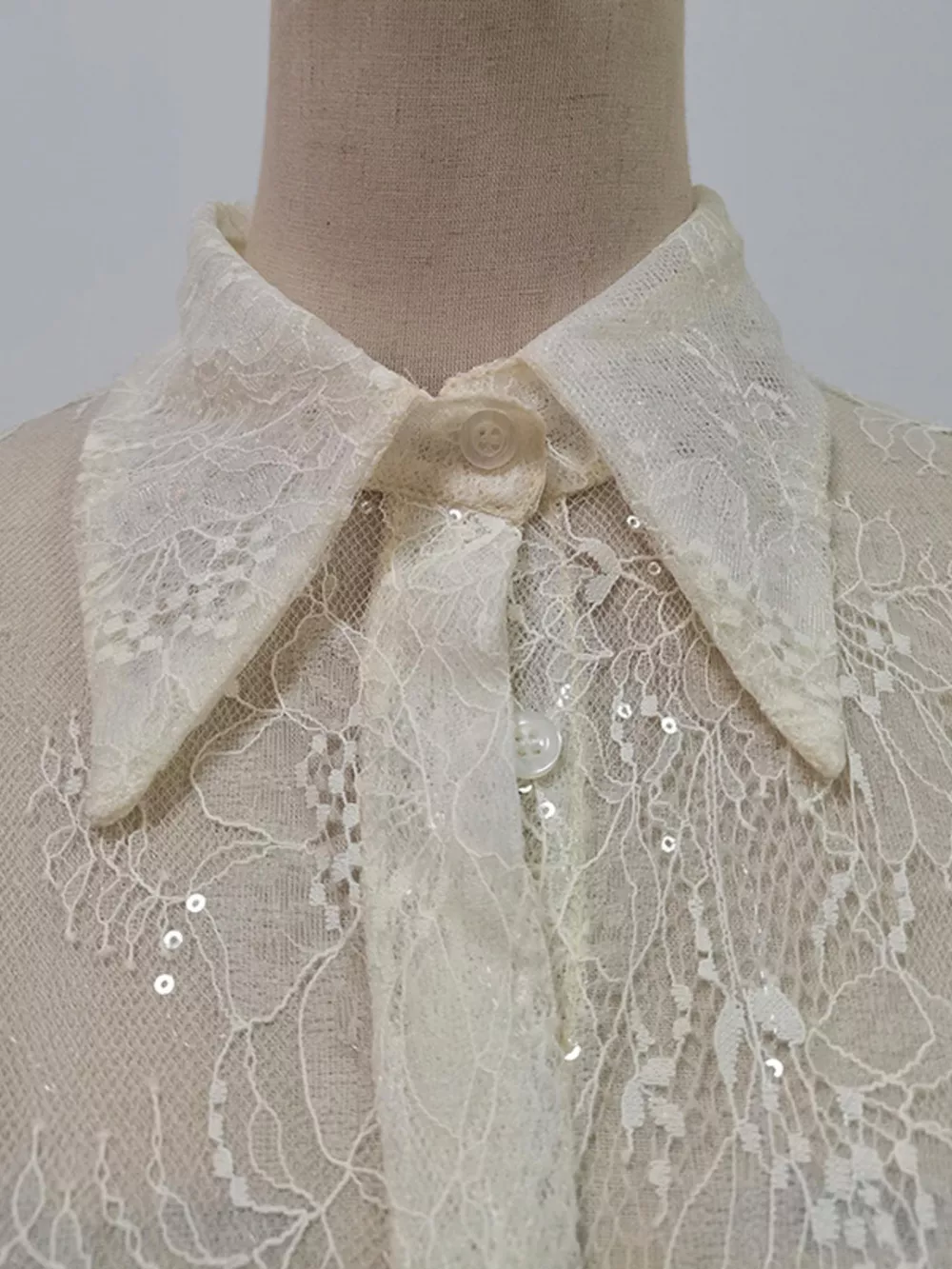 Ruffled Hem Lace Long Sleeve Dress, image 9
