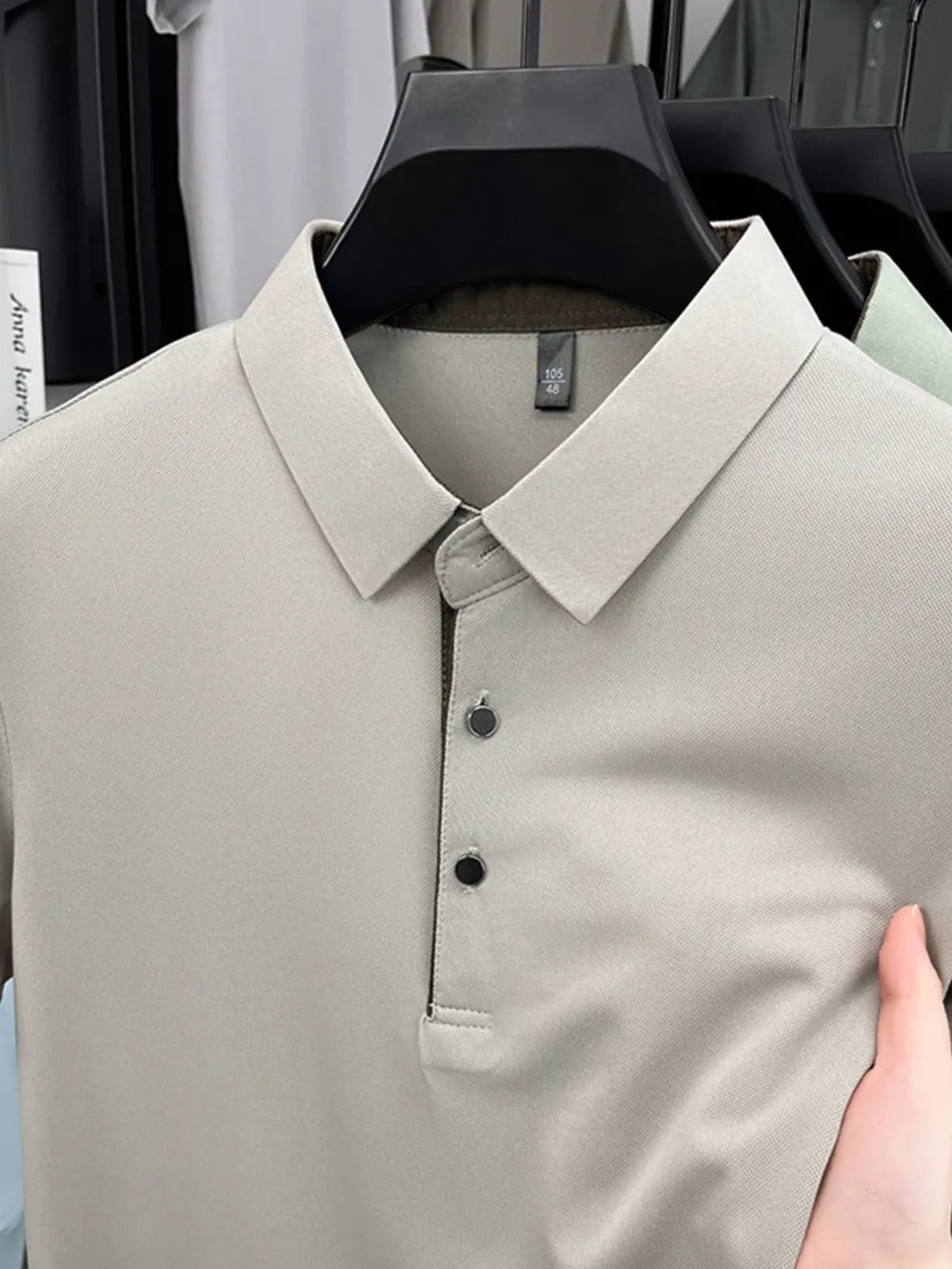 Men's Plus Size Button Detail Short Sleeve Polo, image 4