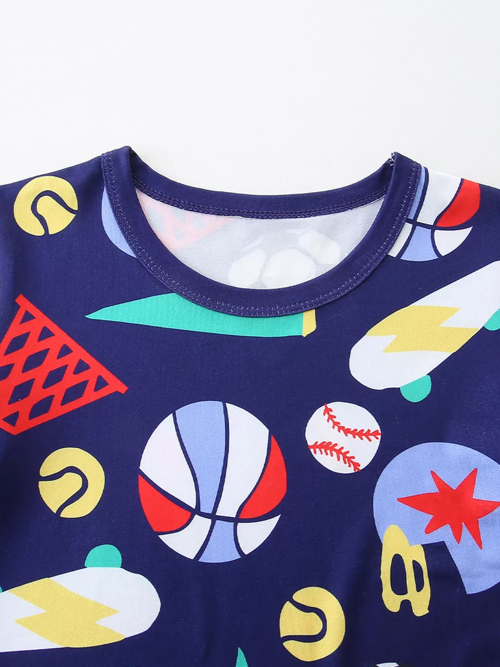 Children's Sporty Print Round Neck Tee and Shorts Set, image 3