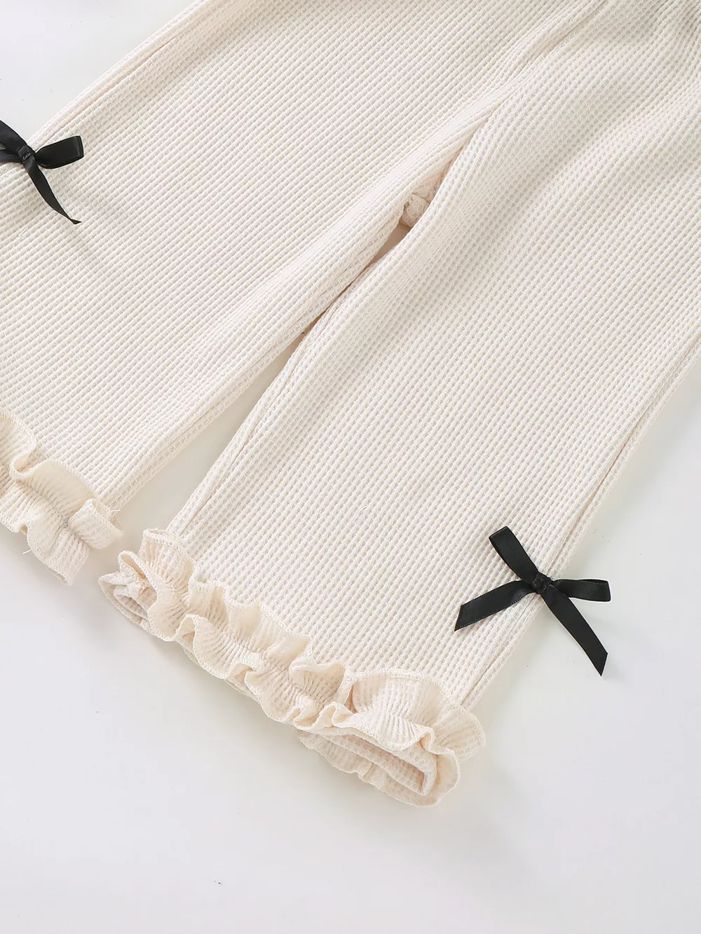 Children's Bow Waffle Knit Top and Pants Set, image 11