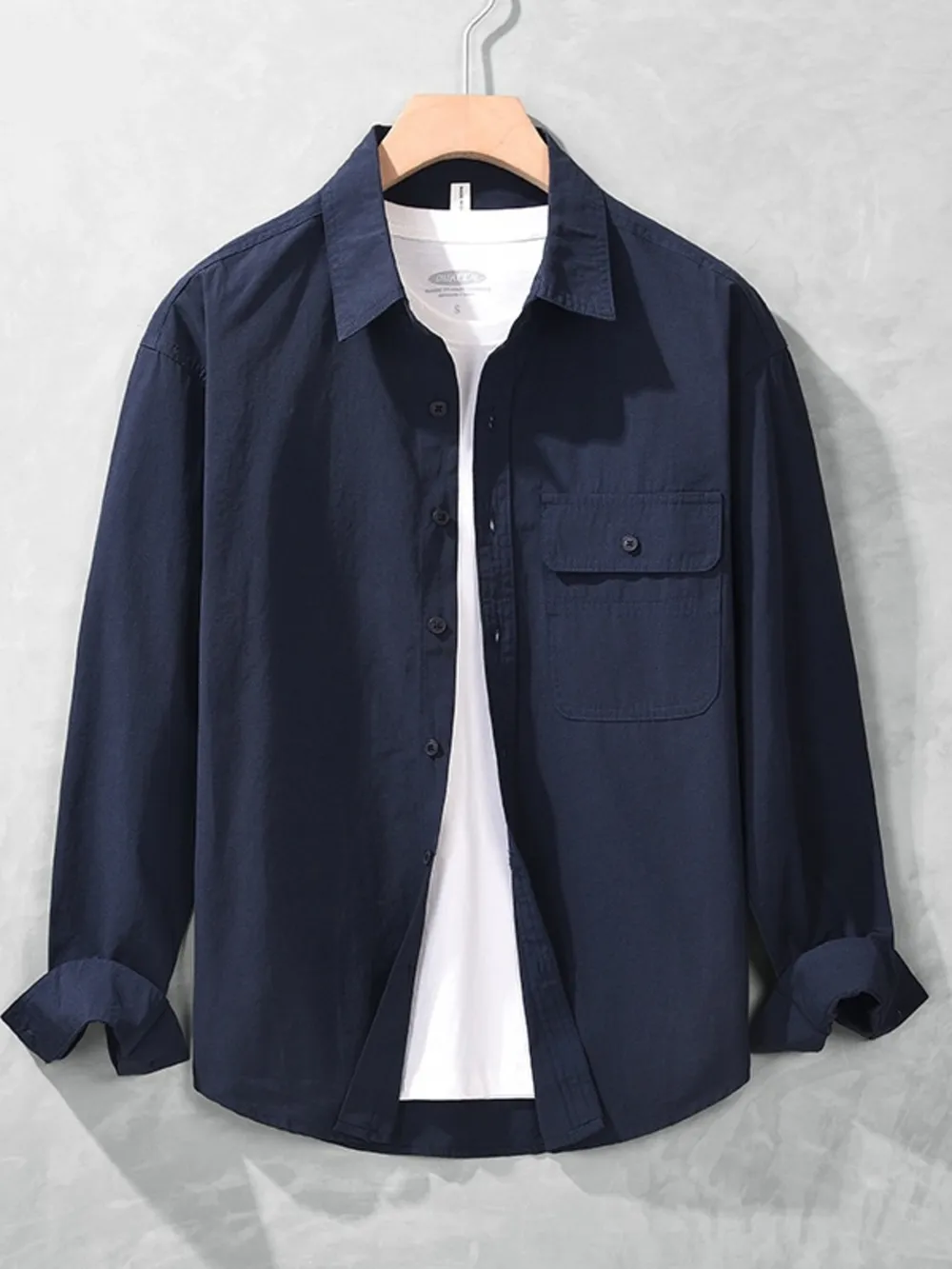 Men's Plus Size Button Up Long Sleeve Shirt, image 3