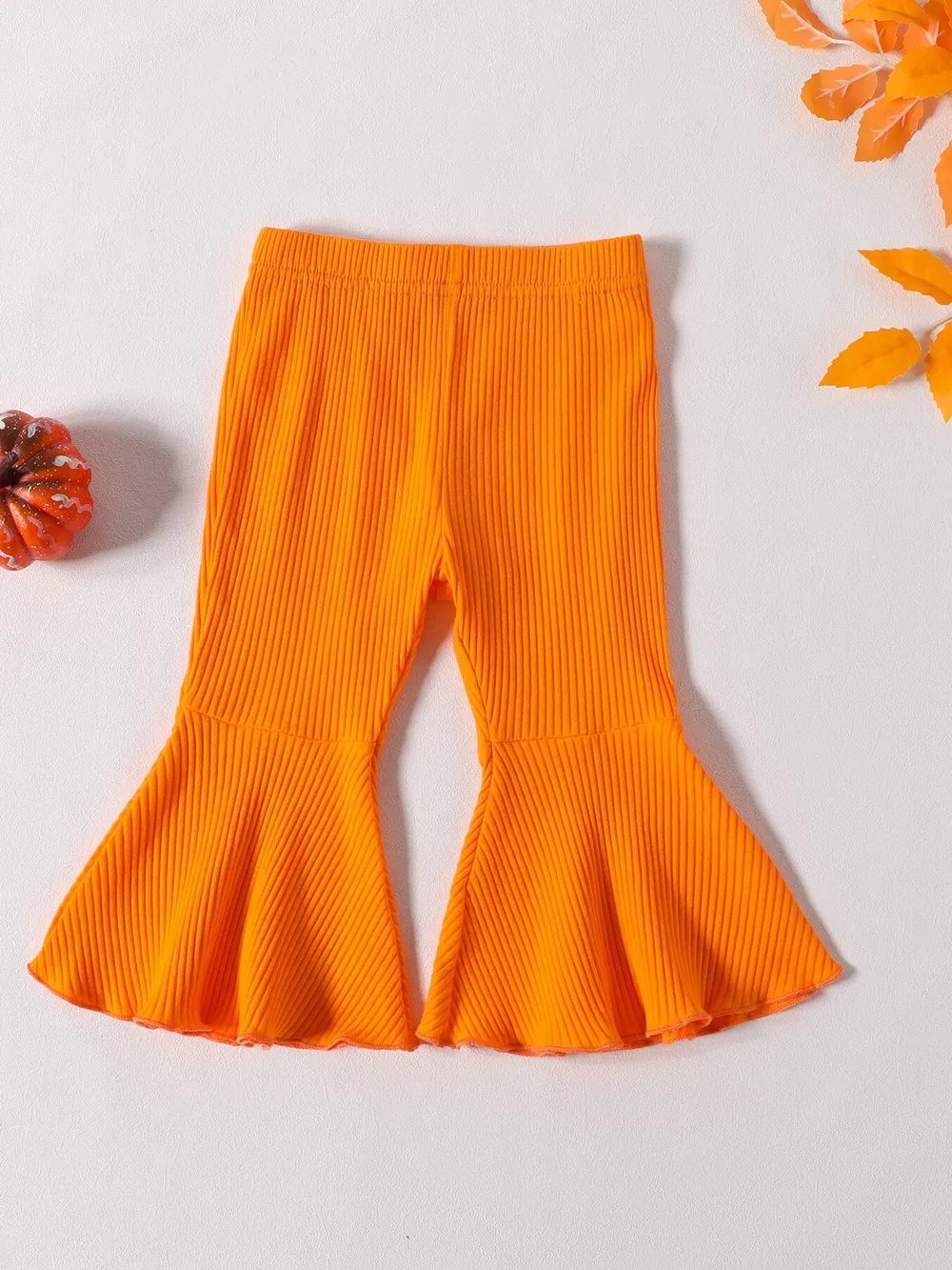 Children's Howdy Pumpkin Graphic Long Sleeve Sweatshirt and Ribbed Bell Pants Set, image 6