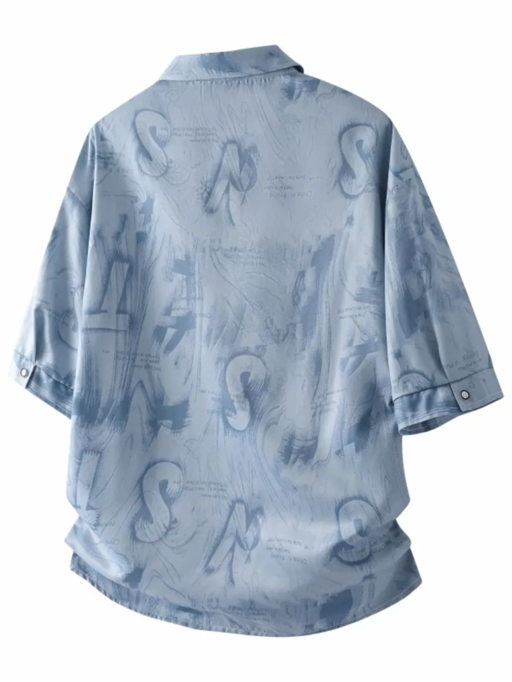 Men's Plus Size Abstract Print Casual Short Sleeve Shirt, image 2