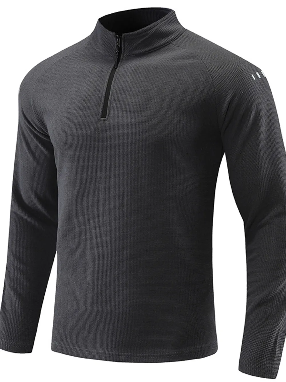 Men's Plus Size Quarter-Zip Polo with Moisture-Wicking Technology, image 3
