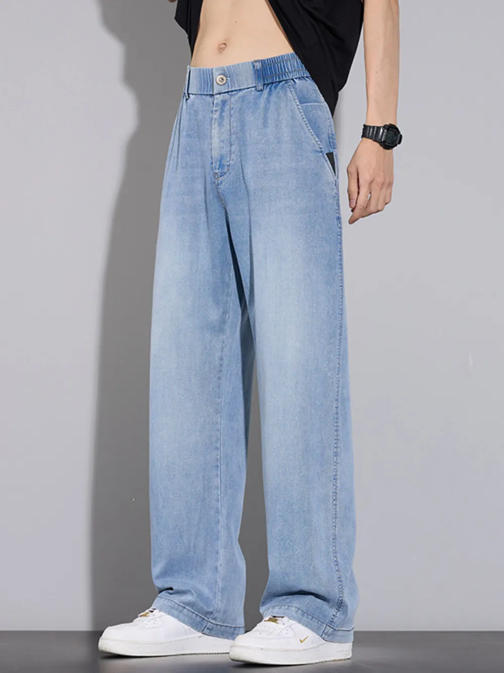 Men's Wide Leg Relaxed Fit Jeans, image 7