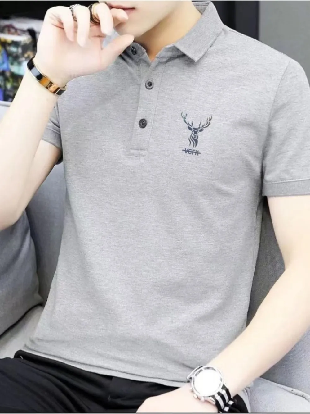 Men's Plus Size Short Sleeve Breathable Polo, image 6