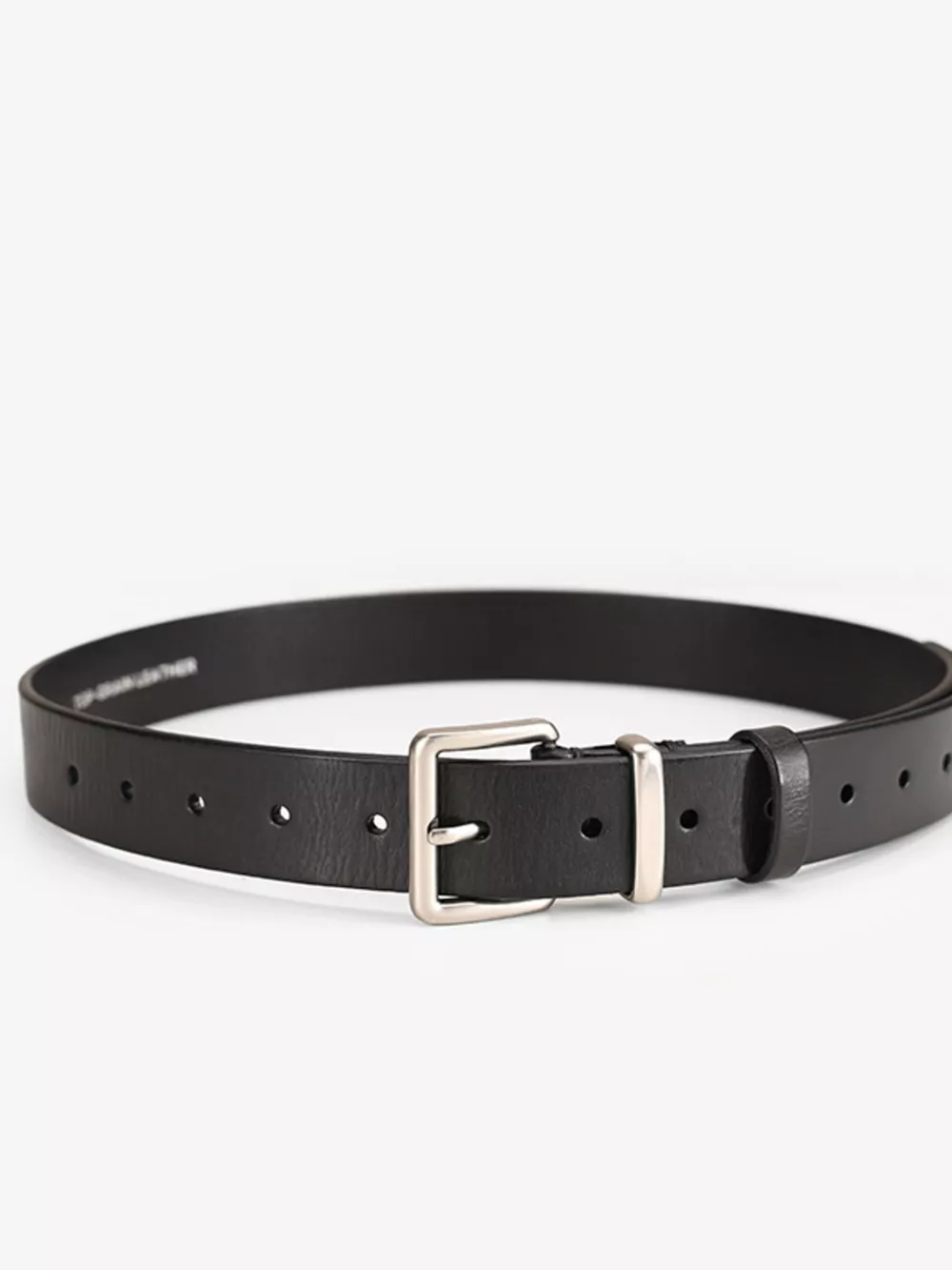 Classic Leather Belt with Silver Buckle, image 2