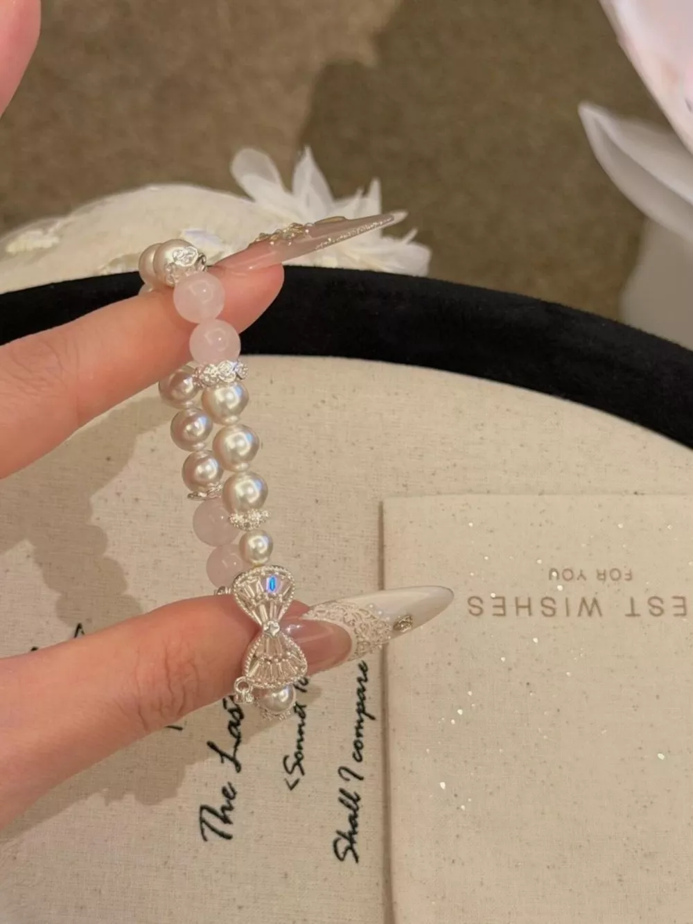 Bow Charm Pearl Bracelet