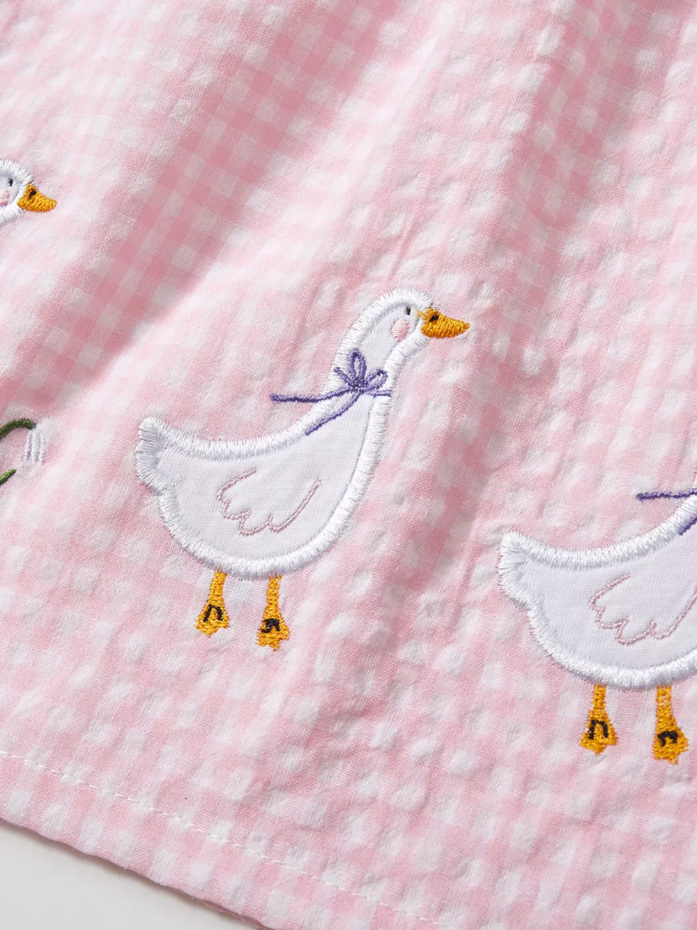 Children's Gingham Goose Embroidered Sleeveless Dress, image 5