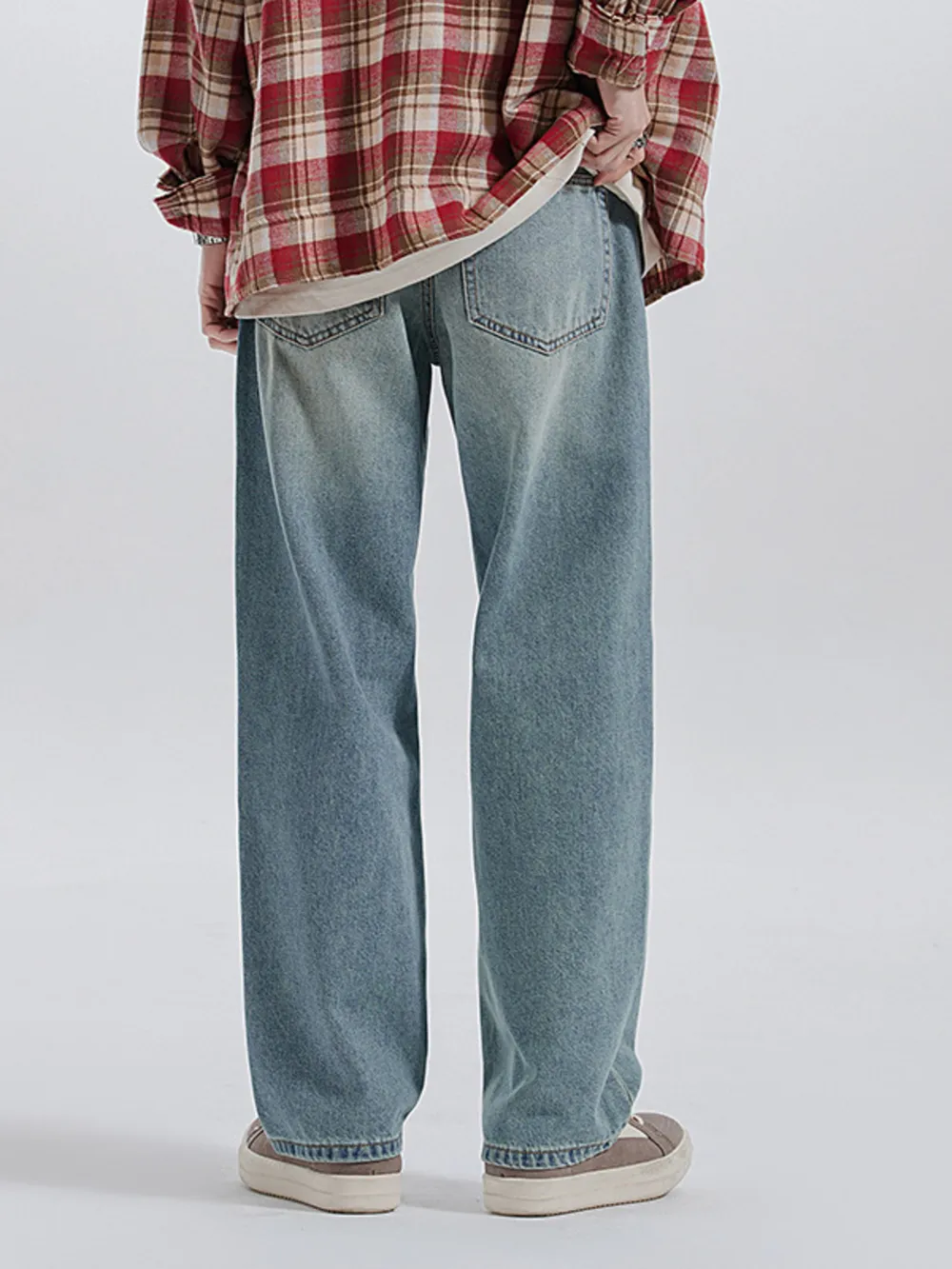 Men's Wide Leg Washed Jeans, image 5