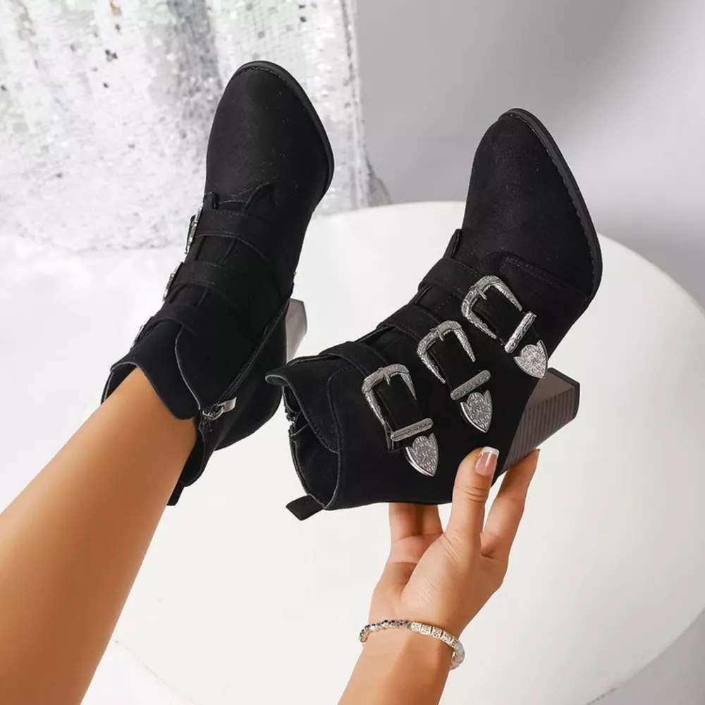 Point Toe Block Heels Boots, image 5
