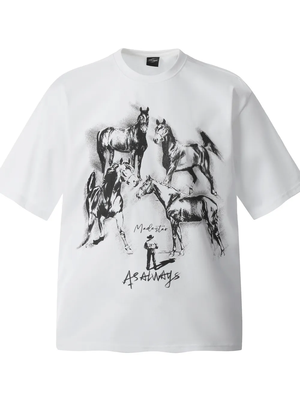Men's Horse Graphic Oversized T-Shirt, image 3