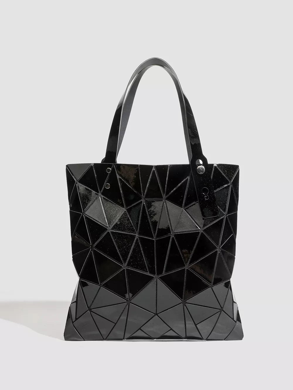 Geometric Glossy Paneled Handbag