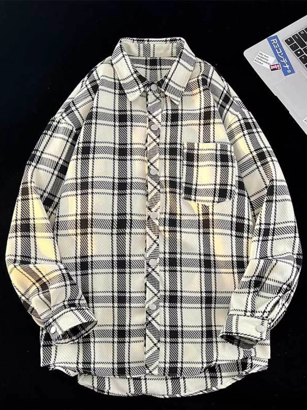 Men's Full Size Classic Plaid Button-Down Shirt Plus Size, image 3