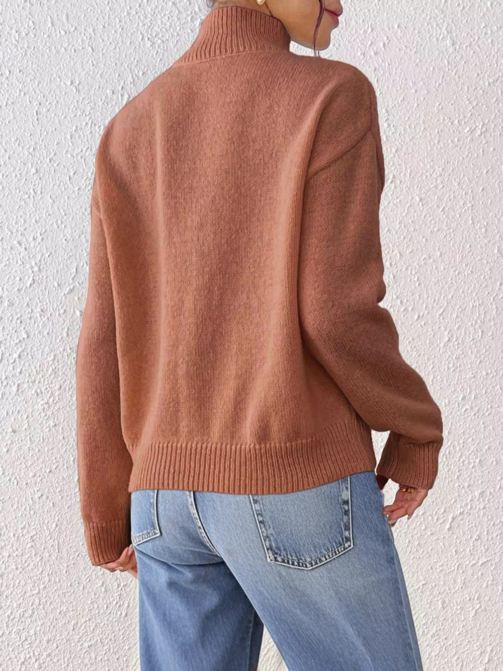 Center Seam Detail Turtleneck Sweater, image 6