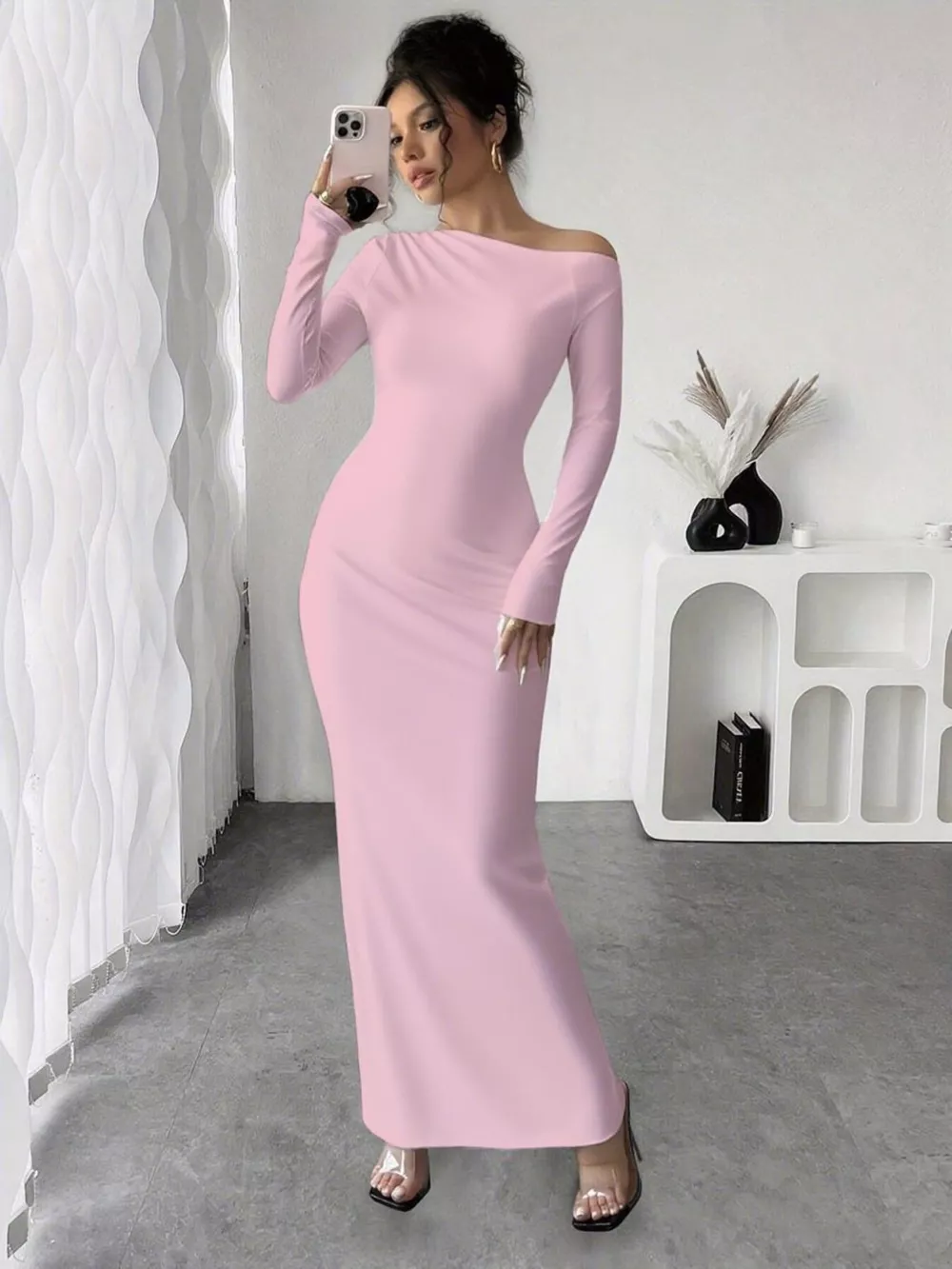 Floral Print One Shoulder Maxi Dress, image 20