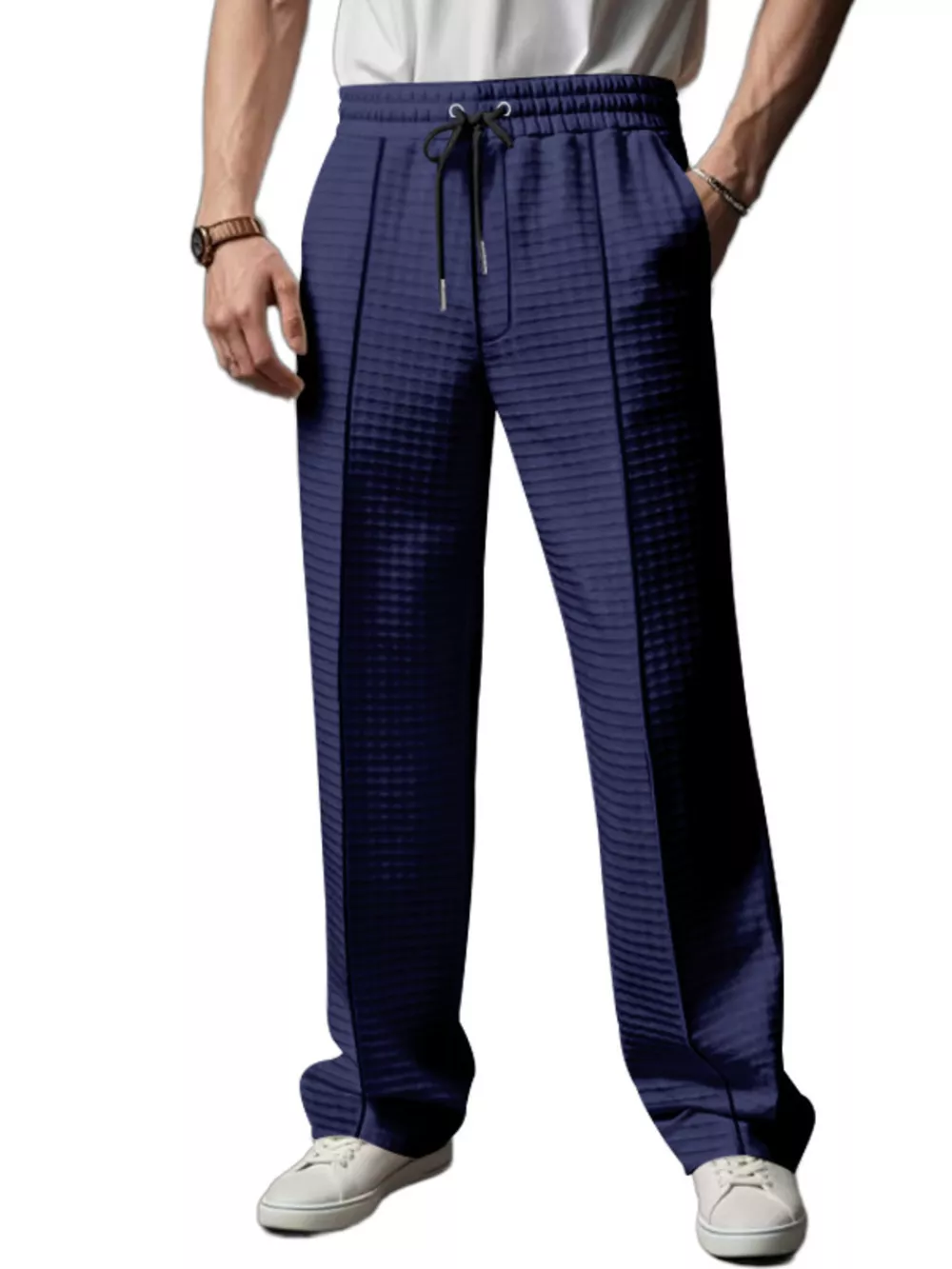 Men's Full Size Textured Drawstring Casual Pants Plus Size, image 13