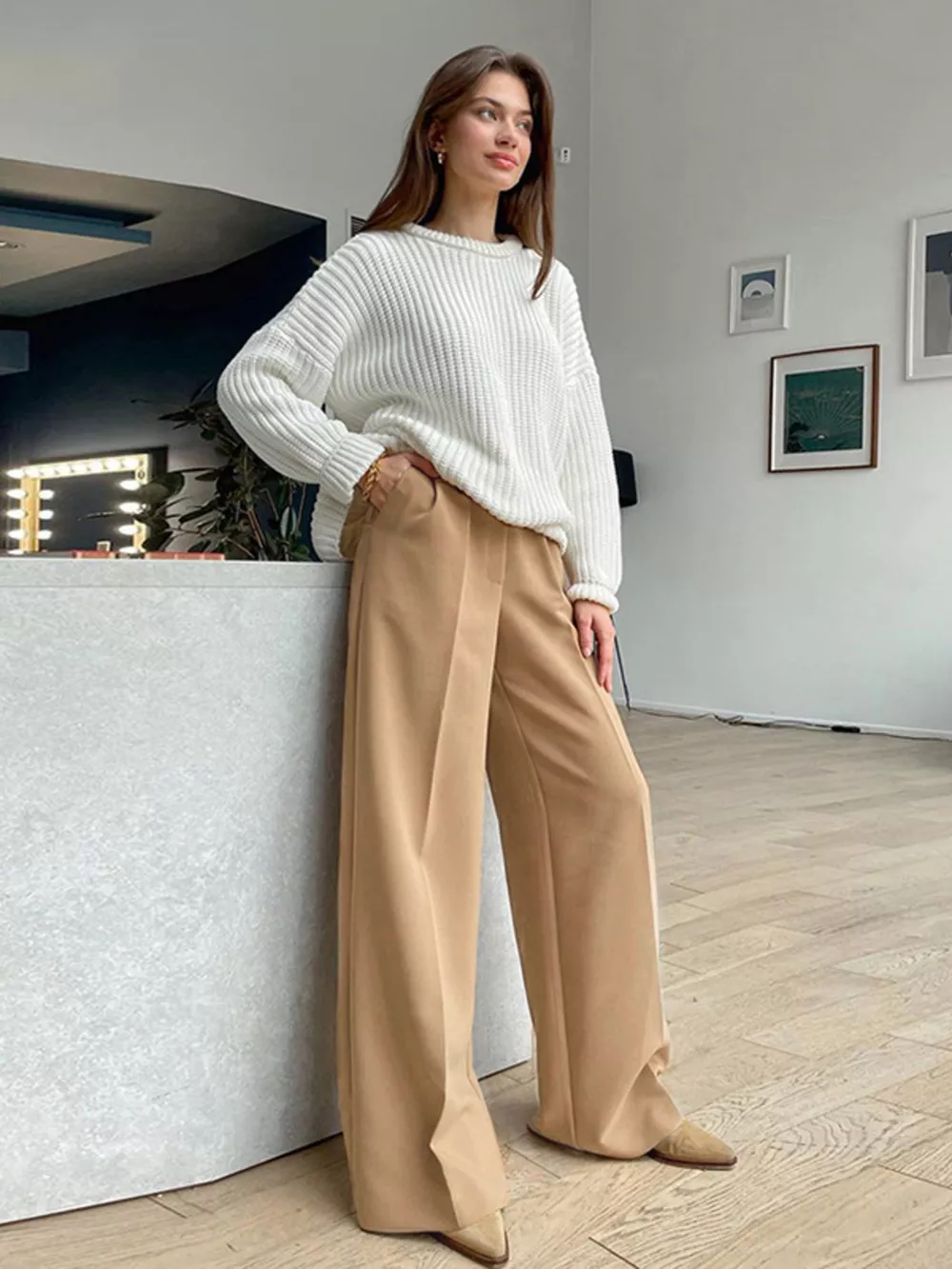 Wide Leg Pleated Pants, image 11