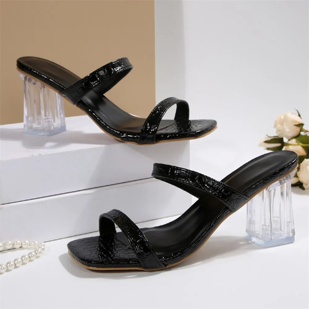 Open Toe Strappy Block Heel Sandals, image 3