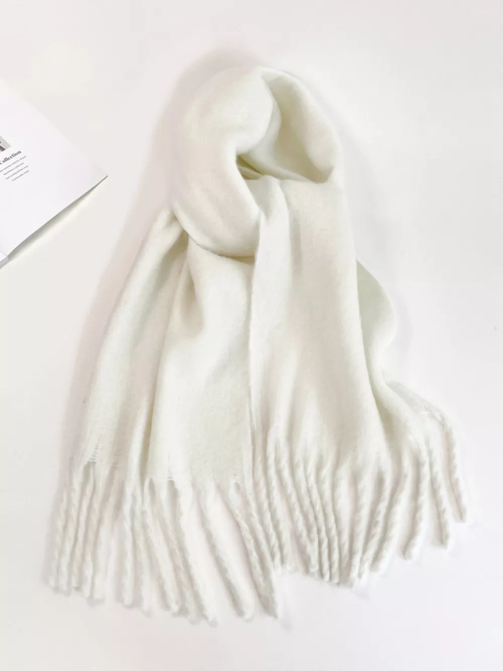 Fringe Hem Soft Winter Scarf, image 3