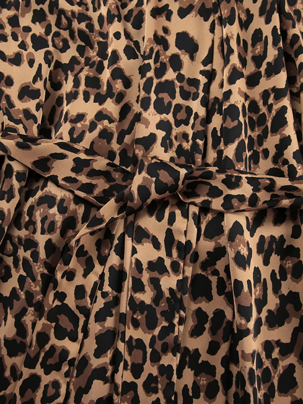 Leopard Print Feather-Trimmed Lounge Nightgown Robe, image 15