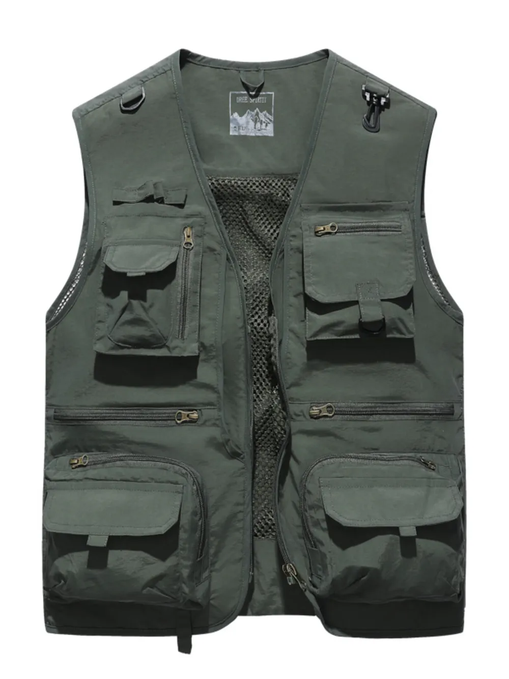 Men's Plus Size Outdoor Workwear Multi-Pocket Quick-Dry Mesh Vest