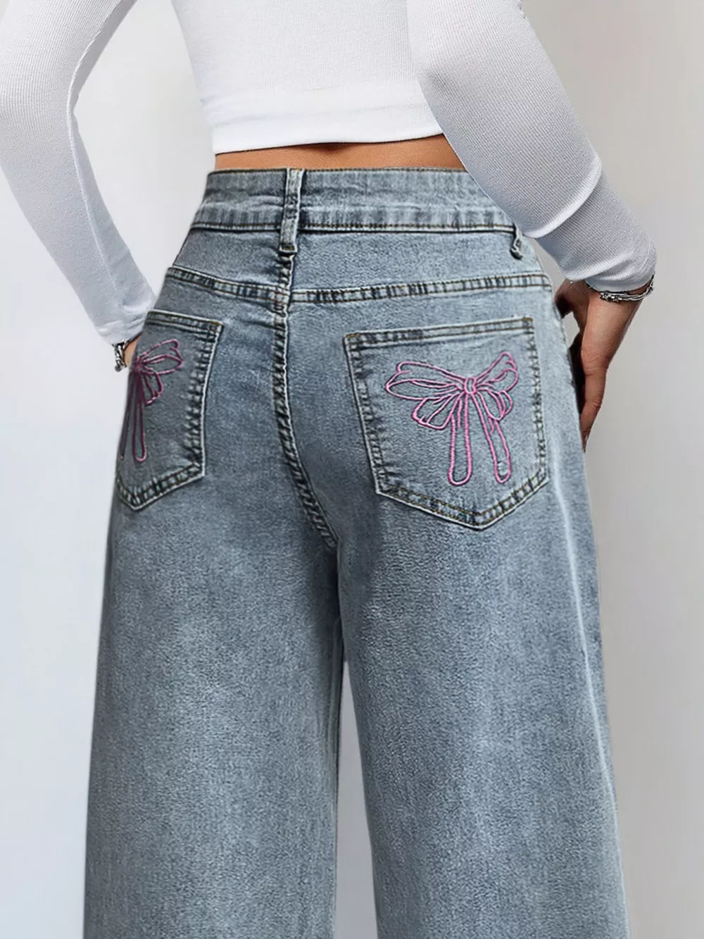 Wide Leg High Waist Jeans, image 2