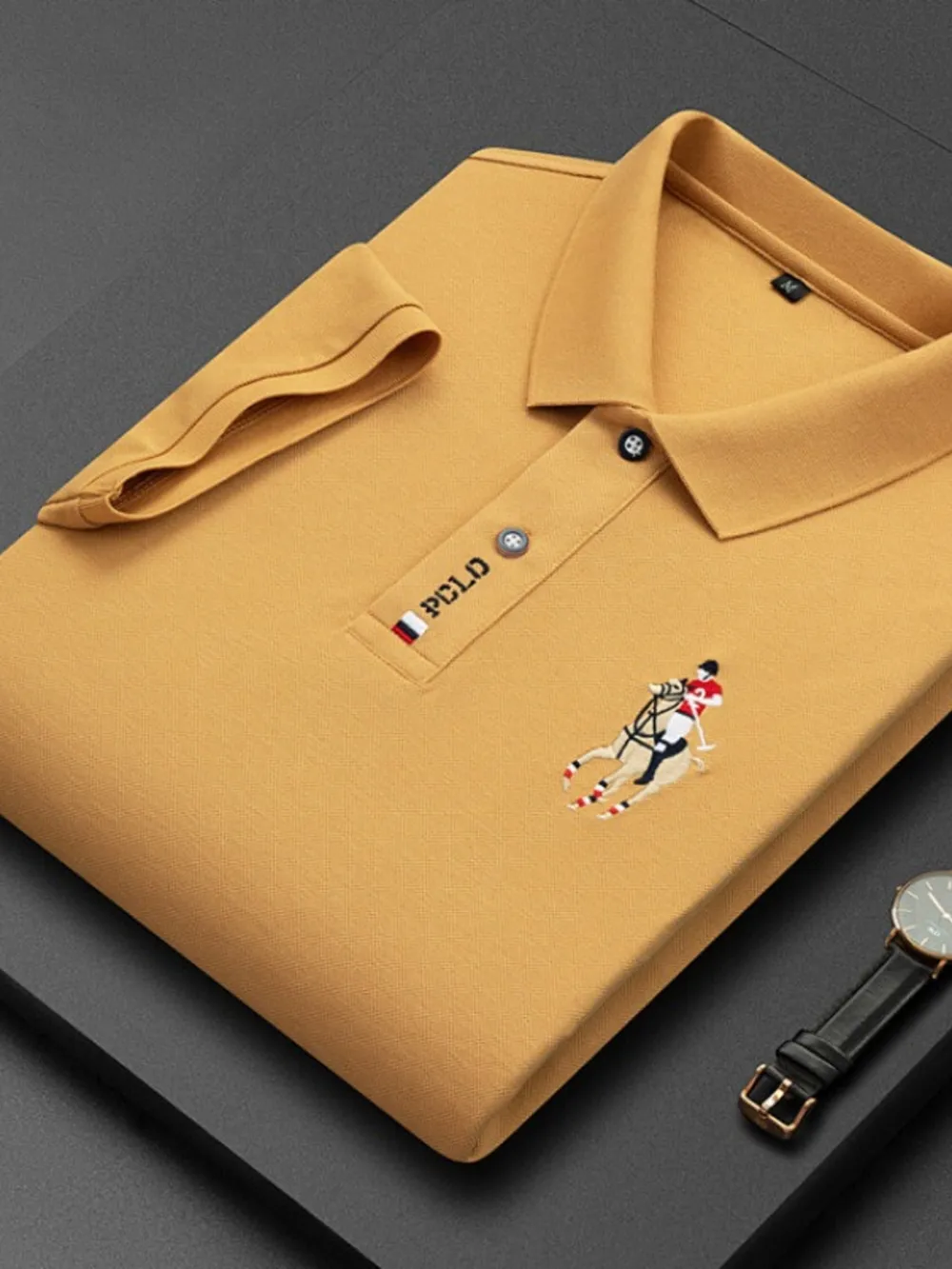 Men's Plus Size Short Sleeve Collared Neck Polo, image 4