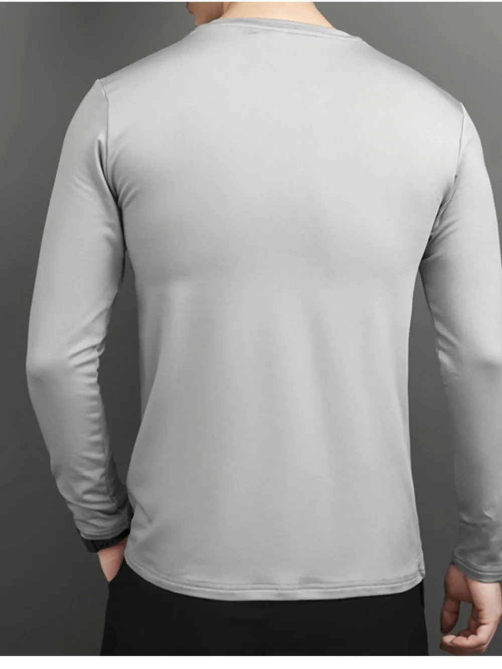 Men's Plus Size Round Neck Long Sleeve T-Shirt, image 4