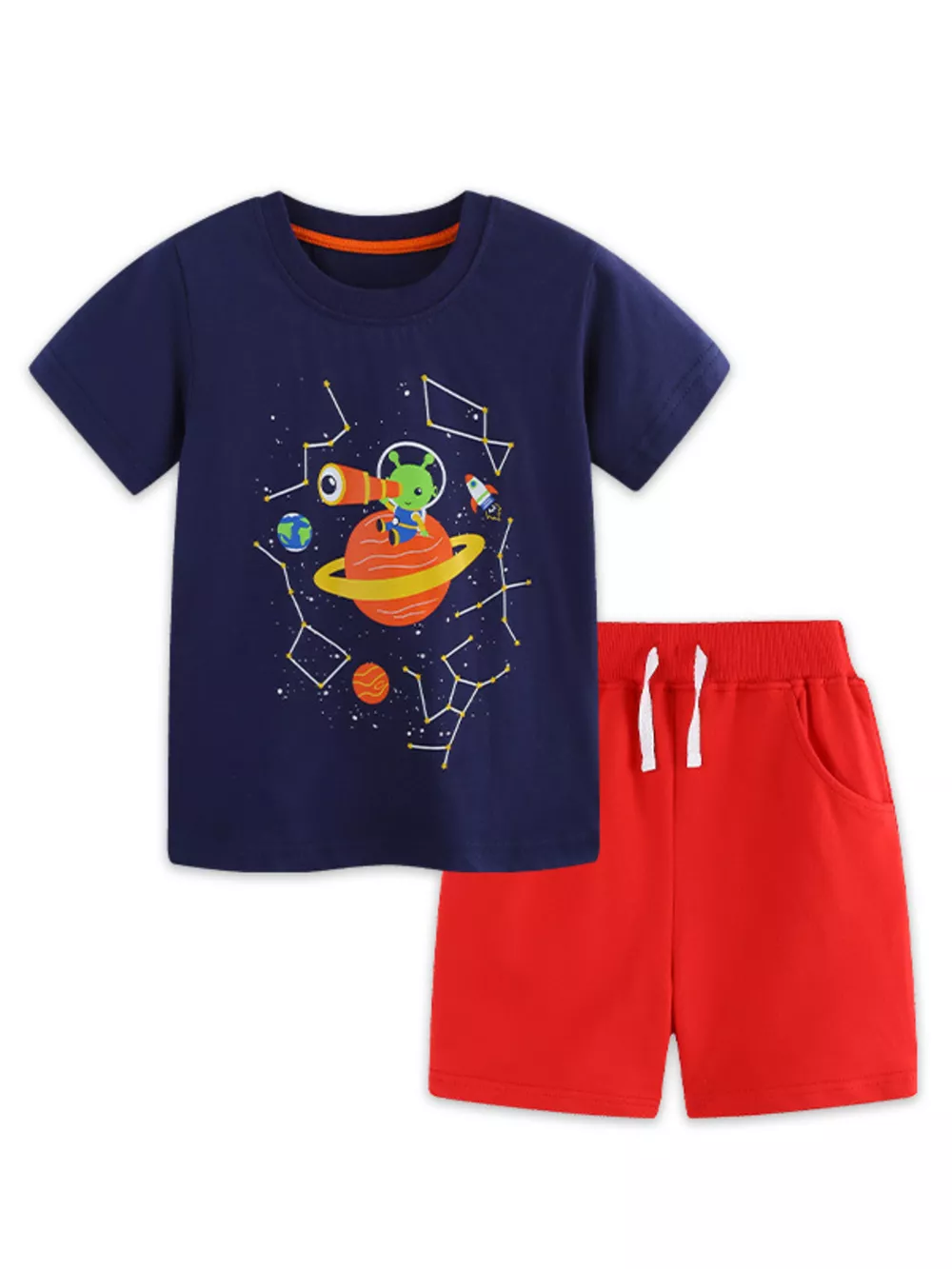 Children's Astronaut Graphic Tee & Shorts Set, image 2