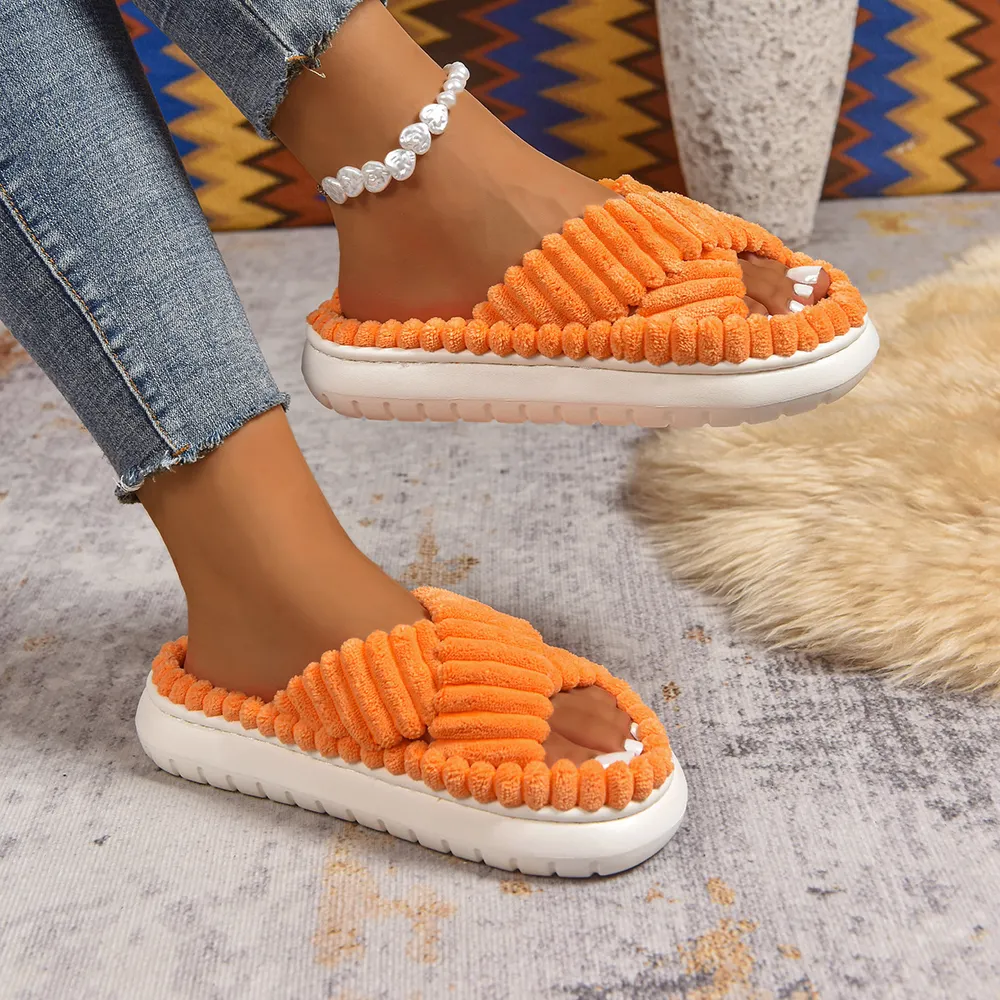Crisscross Open Toe Platform Slippers, image 13