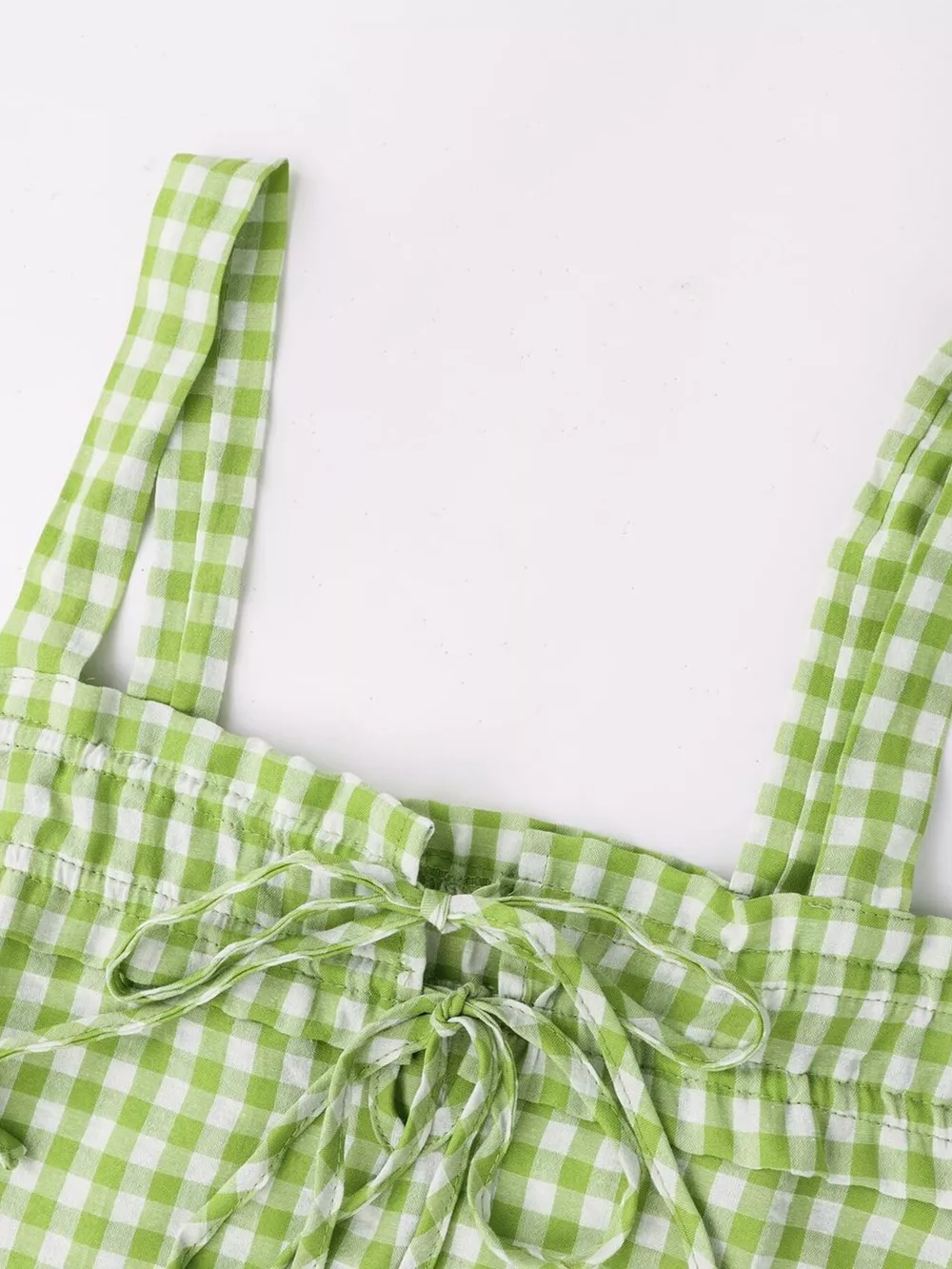 Smocked Gingham Tie-Front Cami, image 13