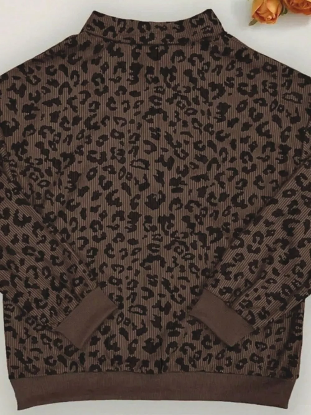 Leopard Print Quarter-Zip Sweatshirt, image 9