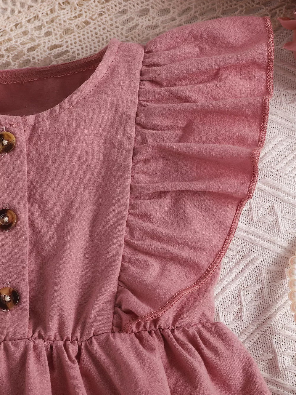 Children's Ruffle Trim Button Front Top and Shorts Set, image 9