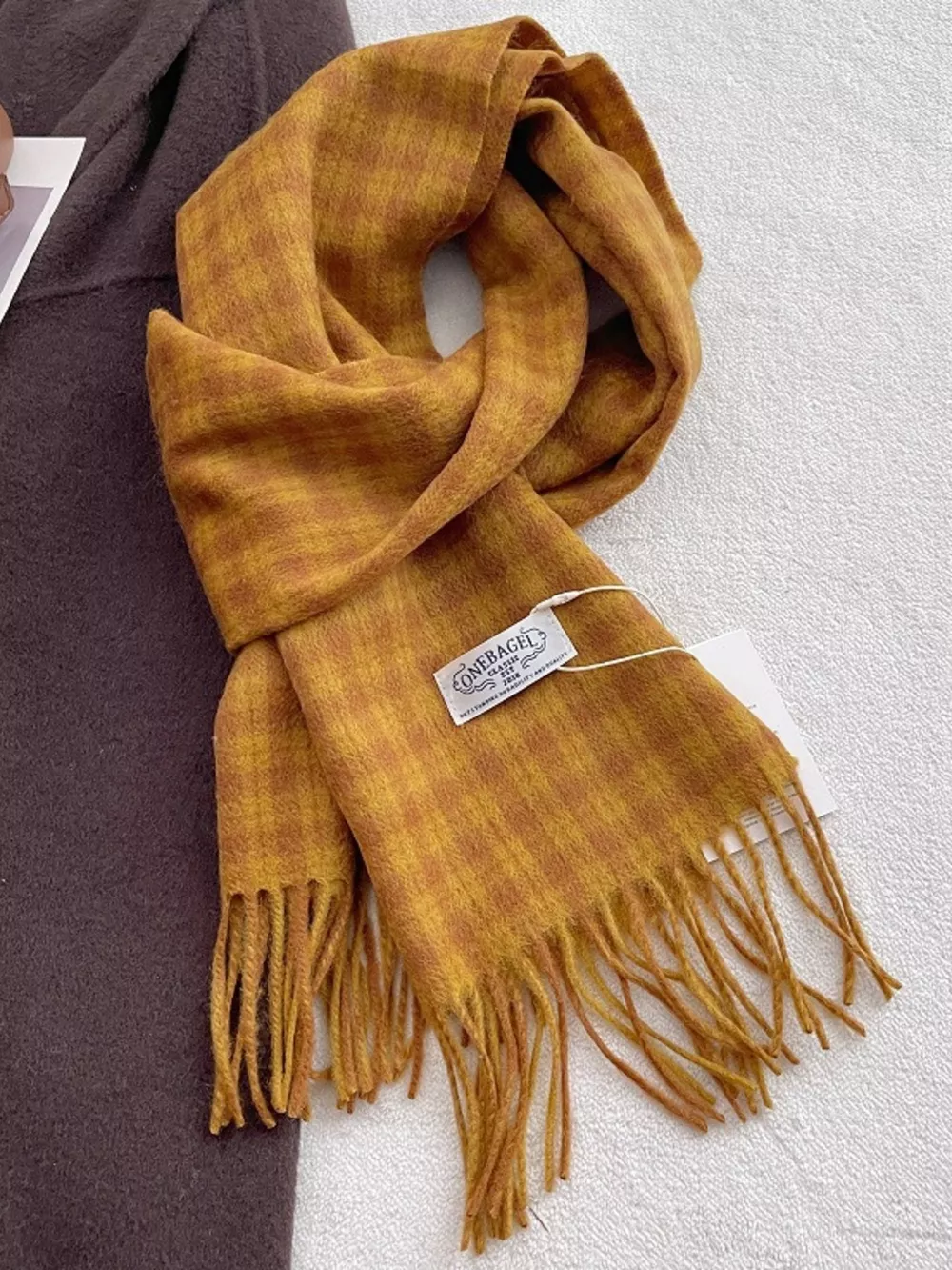 Classic Plaid Fringe Scarf, image 3